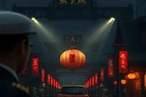 悬疑剧《雾港夜航》雨夜码头对峙剧照